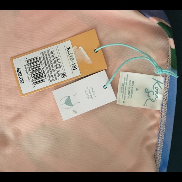 NWT tropical print swimsuit bottoms - Picture 3 of 3